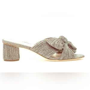 New in box, beautiful Loeffler Randall Emilia slides size 8.5 in Champagne